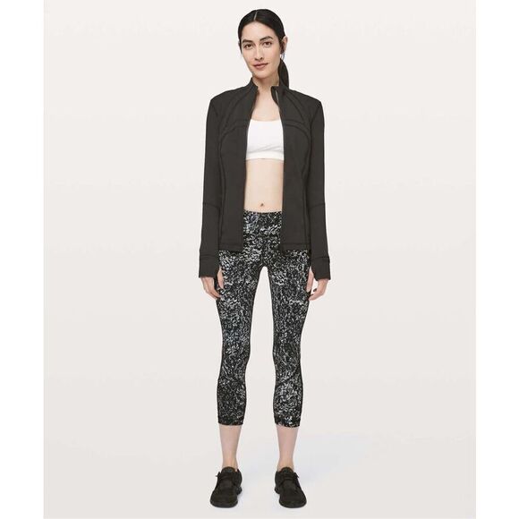 Lululemon Pace Rival Crop *22" Achromatize Ice Grey Black Size 4 - Picture 6 of 13